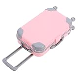 Milisten Kleiner Koffer Modellkoffer Puppenhausgepäck Puppenzubehör Kleiner Gepäck Fall Miniaturgepäck Puppenreisekoffer Miniaturmodell Spielzeugkoffer Puppenhaus Einrichtung Deko Rosa Abs Oberfläche