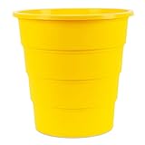 Office Products 19054621-06 Abfallkorb Papierkorb 16 Liter Kunststoff Mülleimer Design Abfallbehälter rund Für Büro Küche; 1 Stück Farbe: Gelb Elegant und Praktisch Stabil Maße: 30,8 x 31 x 30,8 cm