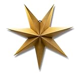 3 PAGEN® Weihnachtsstern zum Aufhängen, Deko-Stern Weihnachten, Kraftpapier-Stern für Fenster, Türen und Wände, faltbar und wiederverwendbar, Fenster-Deko Weihnachten, Adventsstern 60 cm, 1 Stück