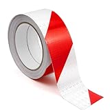 Reflektierendes Klebeband Rot Weiß 10m x 5cm Wasserdichtes Reflektorband Selbstklebend Warnband Markierungsband für Fahrzeuge Autos Anhänger Outdoor