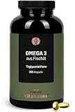 Omega 3 Kapseln - 2000mg Fischöl pro Tagesdosis - 365 Kapseln - mit EPA und DHA in Triglycerid-Form - Hohe Bioverfügbarkeit - Glutenfrei, Laktosefrei - 6 Monats Vorrat