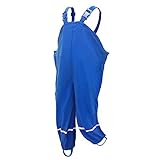 amiyan Kinder Regenlatzhose Regenhose wasserdichte Atmungsaktiv Buddelhose Matschhose mit Hosenträgern für Mädchen Jungen Blau 110/116