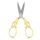 Haofy Vintage-Nähschere mit Komfortablem Griff für Effizientes Basteln zu Hause oder Im Freien (GOLD)