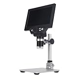 Tbest 7in LCD Digitalmikroskop 1200x Vergrößerung 1080p HD 12MP Kamera mit 8 Einstellbaren LED -Leuchten 2600 MAh Batterie für die Elektronikreparatur -Lötstempelsammlung