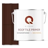 Q-COVER Grundierfarbe für Dachziegel Mahagonibraun RAL 8016 5 L | wetterfeste Dachbeschichtung | für Ziegel, Beton, Eternit | UV-beständig