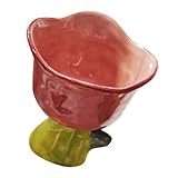 FOMIYES Dekorative Tulpenförmige Keramik Dessertschale 4.3 Zoll mit Blütenmuster Schale für Salate und Eisbecher Zuhause