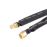 CashMuch Koaxialkabel für Helium-Hotspot-Miner, 80 cm flache Fenstertürzufuhr durch RP-Sma-Stecker auf RP-Sma-Buchse, 50 Ohm Impedanz, 0-6 GHz Frequenz, kompatibel mit Lorawan, Rak V1/V2, Nebra
