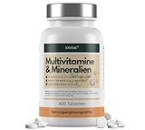 Multivitamin Tabletten - 400 vegane Tabletten, 27 Vitamine & Mineralien, mit Vitamin B Komplex, Vitamin D, Magnesium, Kalium uvm., kein Magnesiumstearat, laborgeprüft und hochdosiert