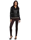 Michael Michael Kors Damen Luxe Lederjacke, schwarz, Large