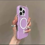 HUUMAGIC Luxuriöse, kabellose Ladehülle aus Wellpappe für iPhone 11 12 13 14 15 16 Pro Max, magnetische Candy-Bumper-Hülle (für iPhone 16 Pro Max/6)