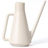 Plastia Gießkanne Klein für den Zimmerpflanzen 1,8 L - Blumengießkanne aus Recyceltem Kunststoff - Giesskanne mit Langem Ausgießer für Einfache Bewässerung, Elfenbein