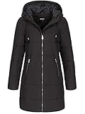 ONLY Damen Lange Puffer Jacke | Warmer Stepp Wintermantel mit Kapuze | Wattierter Blouson ONLDOLLY, Farben:Schwarz, Größe:XS