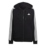 adidas Damen Essentials 3-Stripes Kapuzenjacke, Black/White, M