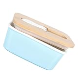 Hohopeti Luftdichte Butterdose aus Keramik 600 ml mit Deckel und Buttermesser Rechteckiger Butterbehälter für Arbeitsplatte und Kühlschrank Vielseitige Butter und Käseaufbewahrung