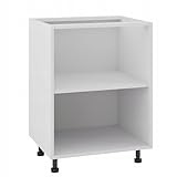Laclar Modularer Unterer Küchenschrank 60 cm - ohne Arbeitsplatte - mit verstellbaren Füßen und Soft-Close - 18 mm Möbelplatte - einfach zu montieren - ideal für die Küche - Weiß