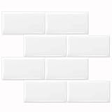 WoStick 3D Fliesenaufkleber Aufkleber für Bad Küche, Upgrade Dickere Metro Fliesen Selbstklebend, Große U-Bahn Klebefliesen Küche, Vinyl Klebefliesen 10 Stück