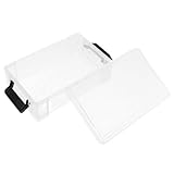 FOMIYES Großes Transparentes Federmäppchen aus Robustem Pp Kunststoff mit Deckel Stapelbare Stiftebox für Schule Büro und Zuhause Organizer für Pinsel Buntstifte und Schreibwaren