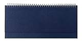 Tisch-Querkalender Balacron blau 2022 - Büro-Planer 29,7x13,5 cm - mit Registerschnitt - Tisch-Kalender - verlängerte Rückwand - 1 Woche 2 Seiten