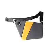 Fanny Pack Umhängetasche Fanny für Männer | wasserdichte Umhängetasche Sling Slim Carry | Lässige Diebstahlsichere Gürteltasche für den täglichen Gebrauch und Reisedaten, Dunkelgrau mit Gelb, H