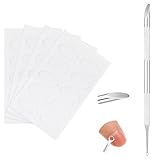 Nagelhautschieber Edelstahl Nagelhautschieber Doppelendig Profi Nagelhautschieber Nagelhautentfernung Pusher Nagelhautentferner Werkzeug Cuticle Pusher Nagelhautmesser mit 50 Schleifpapier