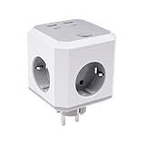 DewinLVD 8-in-1 Steckdosenwürfel ohne Kabel, Mehrfachstecker mit Schalter Steckdosenwürfel mit 4 Steckdosen 4000W/16A 2 USB-A 2 USB-C Steckdosenverteiler für das Home Office