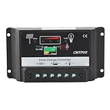 Solar Laderegler 30A 12V / 24V, Tragbarer PWM Solarregler, Überladeschutz, Kurzschlussschutz, Effizient für Haushaltsanlagen - Hohe Sicherheit, Temperaturkompensation, Zuverlässi