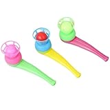 Whcctl 20 Stück Party Puste Spiel, Schwimmendes Blasrohr, Floating Blow Pipe, Kunststoff Schwimm Ball, Puste Ball Spiel, Pustespiel Pfeife Ball, für Party und Alltagslebensleben(Zufällige Farbe)