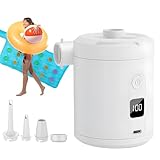 Ahuuen Luftpumpe für Luftmatratze, schnurlose Matratzenpumpe, USB-Aufladung, Digitalanzeige, automatisches Aufblasen, Luftablassgerät, schnelles Befüllen für Pool, Schwimmer, Schlafbett, Outdoor