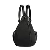 Ocastuted Schultertasche – Sport-Brusttasche aus für Damen, Reisen, leicht, wasserdicht, Tagesrucksack mit Reißverschluss, Schultertasche für Computerdokumente, Schwarz , Refer to