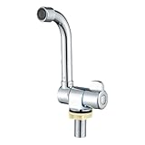 DAZZLEEX 360° Wohnmobil-Klapparmatur mit einzelner Kaltwasser-Funktion, G1/2-Gewinde, Messing, Wohnmobil, Küchenspüle, Wasserhahn mit verchromter Oberfläche, für Yacht, Wohnmobil (B)