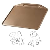 Zenker 9943950 Backblech rechteckig mit Weihnachtsausstecher, Backblech und Ausstechformen aus Edelstahl, Backblech für Kekse, Backblech, Backblech, Stahl, 35,9 x 32,8 x 2 cm