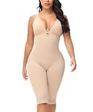 SHAPSHE Shapewear Bauchkontrolle, Bodysuit, Mitte Oberschenkel, nahtlos, Ganzkörperformer für Damen, nahtlos, Faja Colombianas, Beige, Medium