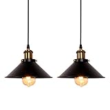 Newrays 2er Pack Industrie Retro Schwarz Eisen Küche Restaurant Bar Balkon Hängende Pendelleuchte