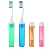 4 Stück Reise Zahnbürste Faltbare Reisezahnbürste Tragbare Klappbare Reisezahnbürste für Erwachsene Weiche-Reisezahnbürsten Tragbare Reise Handzahnbürsten Travel Toothbrush für Camping Unterwegs