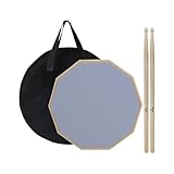 Générique Silence-Teppich für Schlagzeug, Trommelhaut, 30 cm, mit Tasche und Stäben, schallreduzierende Matte, praktisch für Zuhause, Wohnung, Studio, Unterricht, Bildung, Routine