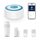 XNH 2.4GHz WLAN Sicherheitssystem für Haus, 5 Stück Alarmanlage für Haus, Wohnung mit APP, 100 dB Sirene, Bewegungsmelder, Tür-Fenstersensoren, Fernbedienung, Funktioniert mit Alexa