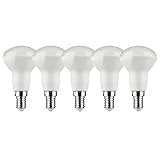 Müller-Licht 5 x LED Leuchtmittel R50 Reflektor 4,9W = 40W E14 matt 430lm warmweiß 2700K 120°