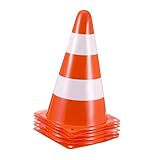 Beaupretty 6 Stück Teiliges Verkehrsleitkegel aus Strapazierfähigem PE Kunststoff Leuchtend Orange mit Reflektierendem Design für Straßenverkehr Baustellen Parkflächen und Sporteinsatz