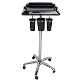 Höhenverstellbarer Salonwagen mit Werkzeughaltern, Rollwagen für Haarverlängerungen und Styling, ideal für Friseursalons und Spas