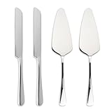 ZenHuaXinTon 4 Stück Tortenmesser & Kuchenheber Set aus Edelstahl – Mit Tortenhebern und Kuchenmessern für Hochzeiten, kuchenheber & tortenheber, Geburtstage und Feiern