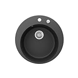 Bergström Spülbecken, Spüle aus Granit, Schwarz, 50.5 x 50.5 cm Rund