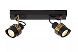 Licht-Erlebnisse Deckenstrahler Metall Gold Schwarz Wohnzimmer Schlafzimmer Büro 28 cm lang GU10 2-flammig stilvoll elegant verstellbare Deckenleuchte Küche ARUMA