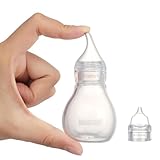 haakaa Silikon Nasensauger Baby| Sicherer Baby Nasenreiniger| Easy-Squeeze Nose Bulb Syringe, Baby Nose unblocker, 0m+ Neugeborenes,Kleinkind（1 Ersatzkopf）-Transparent