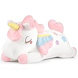 GAGAKU 66cm Plüsch Einhorn Kissen Einhorn Plüschtier Einhorn Kuscheltier Groß für Baby Mädchen Einhorn Geschenk zum Geburtstag und Jubiläum