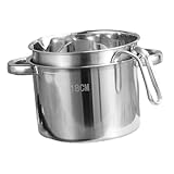 Ipetboom 1Satz Doppelkessel Schokoladenschmelztiegel aus Schmelzschale mit Ergonomischem Griff zum Schmelzen von Butter Käse Süßigkeiten und Kerzen für Herdplatten