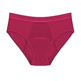 Generico Menstruations-Slip für Damen, kurvig, elegant, aus Eis, Unterhose für Damen, Kostüm, waschbar, Unterhose für Damen, weich, einfarbig, saugfähig, brasilianisch, Schwimmen, Baumstämme, rot, M