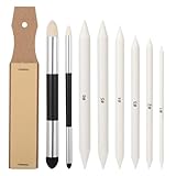9 Stück Papierwischer Set, 8 Verschieden Papierwischer Bleistift um Zeichnen Blending Stümpfe Radiergummi Stift Skizze Zeichenwerkzeuge für Abwischen, Korrigieren, Kunst, Zeichnen, Künstler, Basteln