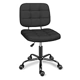 Leader Accessories Schreibtischstuhl höhenverstellbarer Bürostuhl ergonomischer Drehstuhl ohne Armlehnen Home Office Stuhl mit mittleren Rückenlehne Bürodrehstuhl Belastbarkeit bis 120KG Schwarz