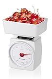Tescoma ACCURA Küchenwaage, analoge Haushaltswaage bis 2kg mit 20g-Teilung, große Skala, kompakt und praktisch, ideal zum Wiegen von Lebensmitteln, Weiß
