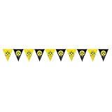 Amscan 9908535 - Wimpelkette BVB, Größe 400 x 19,5 cm, Borussia Dortmund, aus Plastik, Fahnen, Girlande, Hängedekoration, Fußball, Party, Fan, Geburtstag